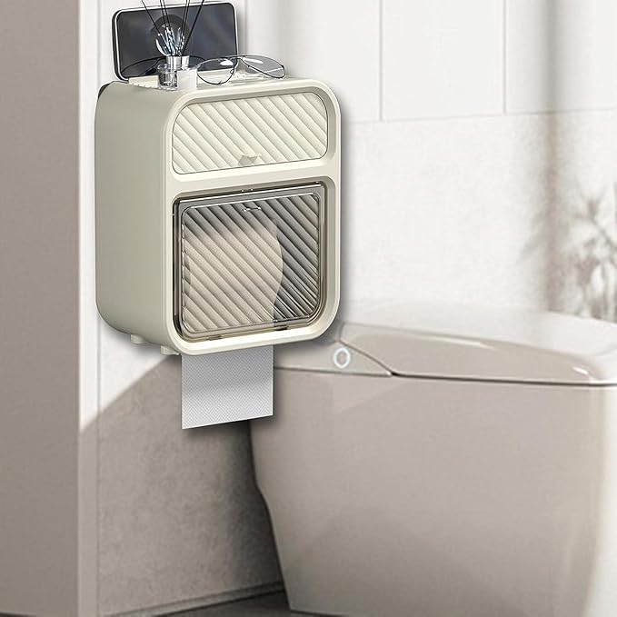 SELF ADHESIVE TOILET PAPER HOLDER FOR BATHROOM WITH MOBILE STAND WALL MOUNTED TISSUE PAPER HOLDER TOILET PAPER ROLL HOLDER FOR BATHROOM BATHROOM ACCESSORIES