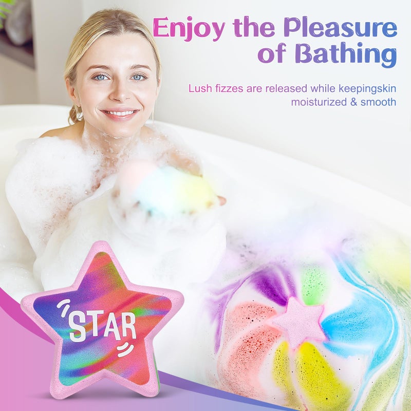 AWKUWA Rainbow Bath Bombs for Kids - 6 Pcs Handmade Natural Kids Bath Bombs, Organic Bubble Bath for Girls, Easter Gifts for Kids, Girls Easter Basket Stuffers - Image 5
