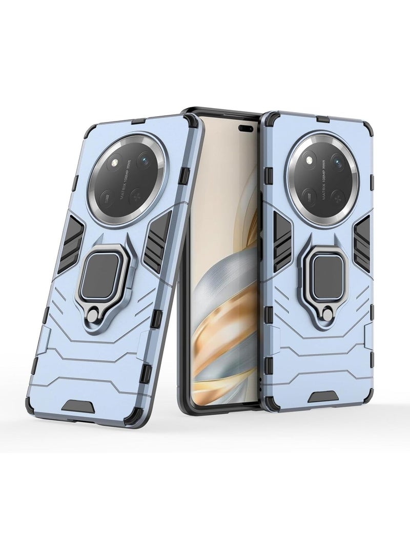 URBBKING Rotating Metal Ring Grip Kickstand Back Cover Matte Hard Mobile Phone Case Cover For Honor X9c Blue - Image 4
