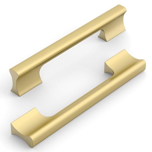 KNOKLOCK 10 Pack 5 Inch128mm Kitchen Cabinet Handles Brushed Gold Cabinet Pulls Kitchen Cabinet Hardware Drawer Pulls for Cupboard Wardrobe - Image 1
