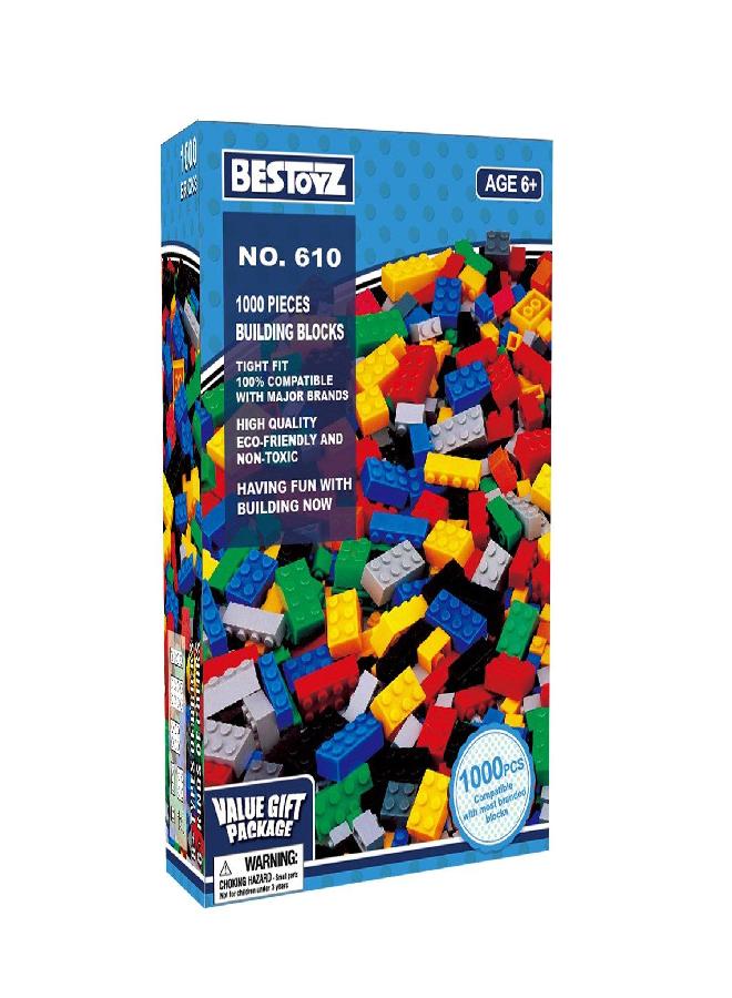 Bestoyz 1000 Pieces Building Blocks, Bulk Classic Building Bricks Toy, Big Box of Basic Bricks, Compatible with Major Brands, Educational Construction Toys & Gifts for Kids 4+ - Image 1