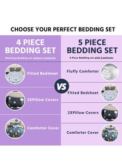 FAMYO Famyo 4pc Bedding Set King Size 250 TC Fitted Bedsheet Comforter Cover 2 Pillow Covers for Kids Duvet Bedding Set Astronaut in Space  - Image 2