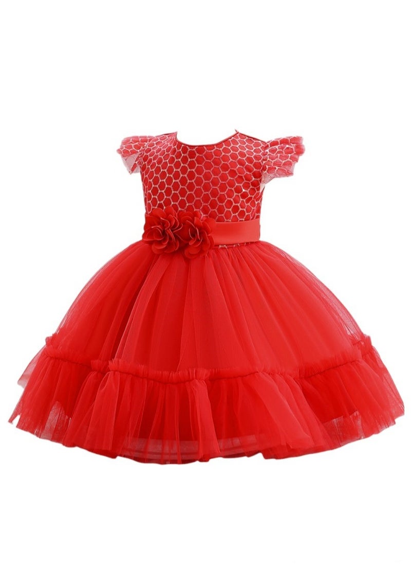 D'Daniela Gigi Faux Flower Dress Red  - Image 2