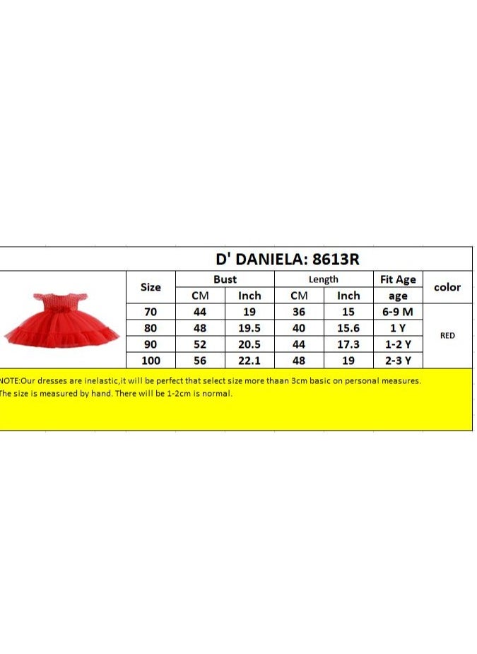 D'Daniela Gigi Faux Flower Dress Red  - Image 4
