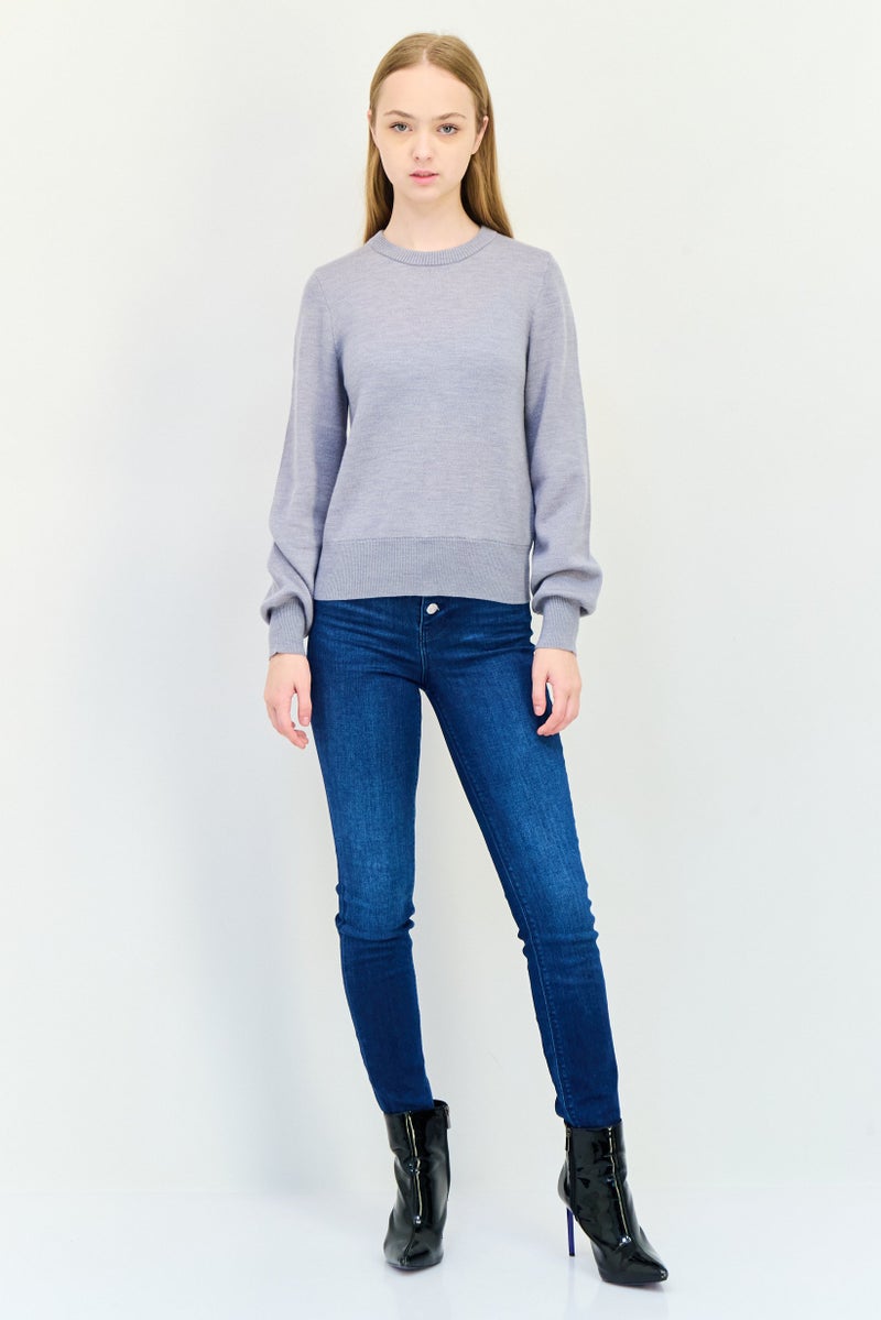 ESPRIT Women Crew Neck Knitted Sweater, Grey  - Image 2