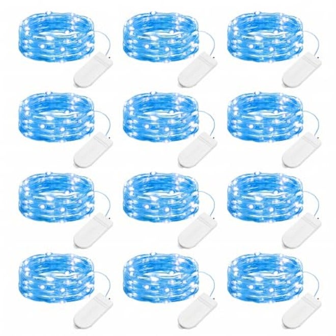 Brightown 24 Pack Fairy Lights Battery Operated Warm White LED String Lights, 7ft Flexible Copper Wire, Waterproof IP65, for Home Decor, Weddings, DIY Crafts