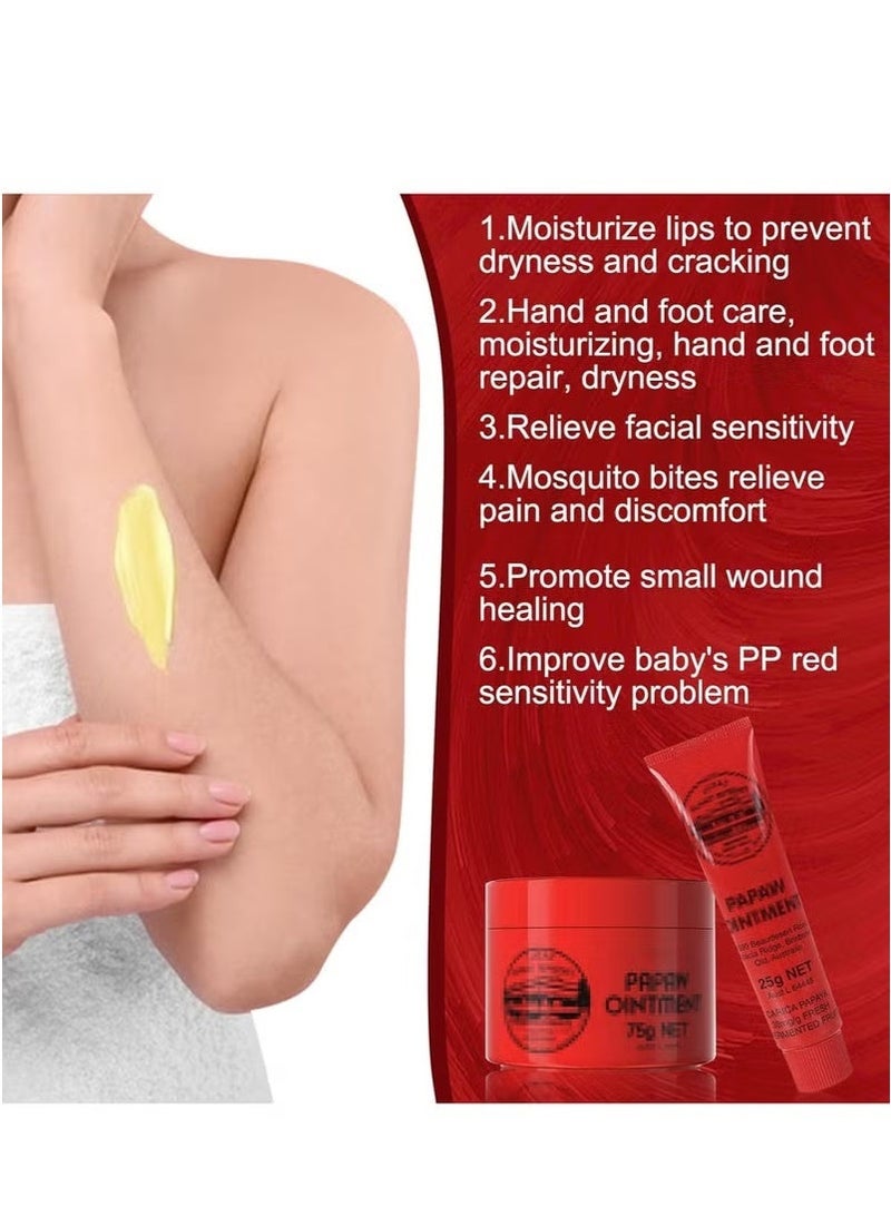 LUCAS 2-Pack Papaya Ointment and Papaw Repairing Cream, Multifunctional Moisturising Nourishing  Cream Papaw Cream for Skin, Lips, Hands and Cuts - Image 2