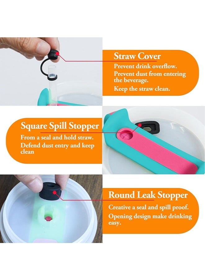 3 Set Silicone Spill Proof Stopper Compatible with Stanley Cup 1.0 40oz/ 30oz(Black)  - Image 4