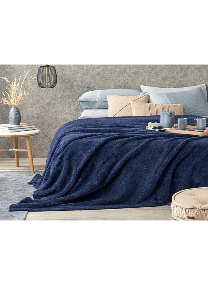 Mulberry Wellsoft Blanket TV Blanket Plush Polar Blanket Single 170 x 230 cm Navy Blue