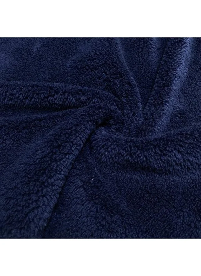 Mulberry Wellsoft Blanket TV Blanket Plush Polar Blanket Single 170 x 230 cm Navy Blue