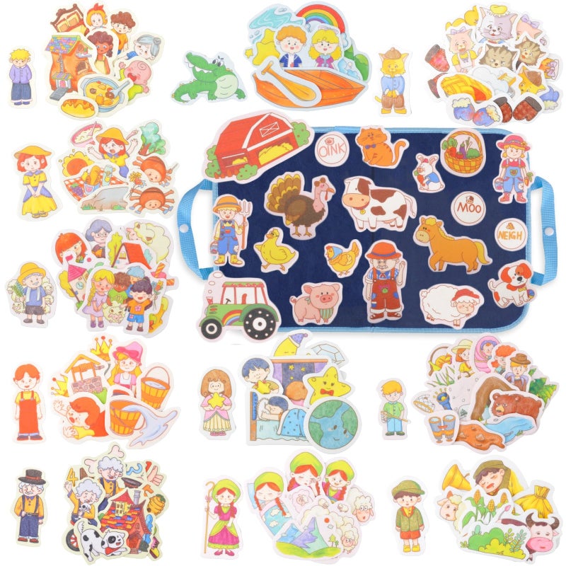 CHEFAN 12 Pack Felt Storyboard Pieces for Toddler Flannel Board Stories for Preschool Activities Old McDonald Had a Farm and 11 Other Stories - Image 3