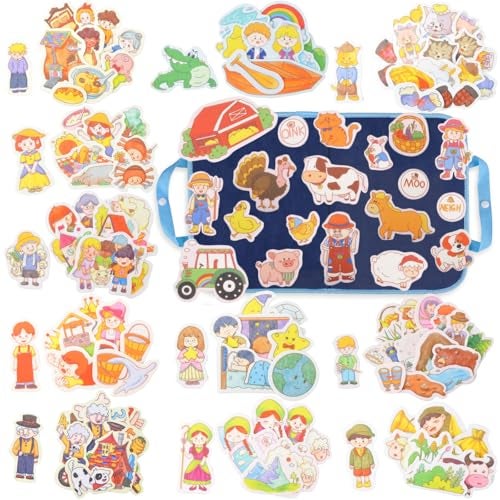 CHEFAN 12 Pack Felt Storyboard Pieces for Toddler Flannel Board Stories for Preschool Activities Old McDonald Had a Farm and 11 Other Stories - Image 1