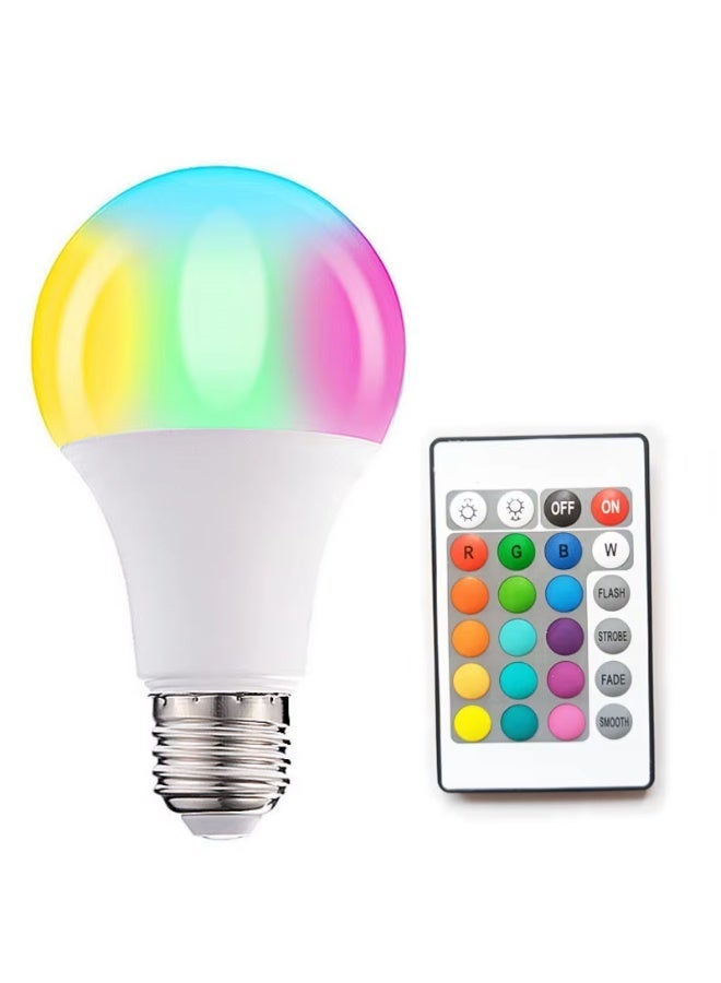 لمبة LED كروية 5 واط ملونة مع ريموت كنترول – قاعدة E27 متعددة الألوان - Image 1
