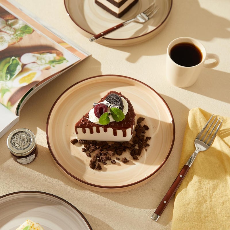 Sweese أطباق حلوى سويز 78 بوصة من البورسلين، أطباق سلطة دائرية - Image 4