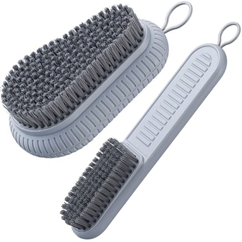 Selaurel Cleaning Brush Soft Bristle Brush Laundry Scrub Brush Clothes Underwear Shoes Scrubbing Brush Easy to Grip Household Cleaning Brushes Tool for Countertops Bathtubs Grey