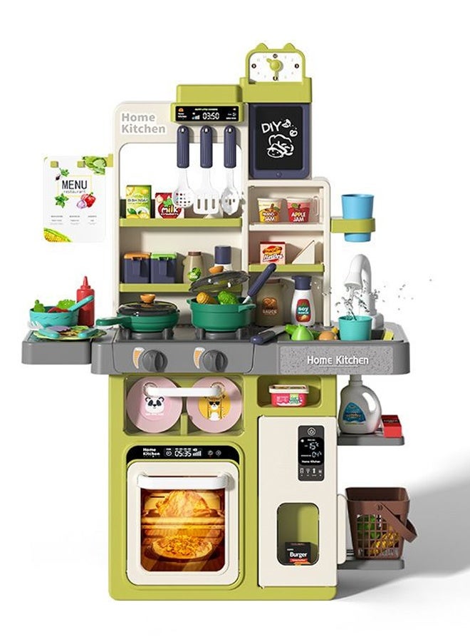 32IN Kids Kitchen Playset Interactive Kids Toy Kitchen Set with Light & Sound,  Toddler Pretend Cooking Food Playset, Pretend Play Set with Steam Effect, Cooking Stove, Sink Spray, Fruit & Vegetable Accessories for Child Pretend Food Toys for Boys Girls Toddlers Age 1-3 - Image 1