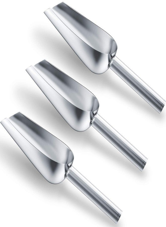 Mudder 3 Packs 6 Ounce Stainless Steel Ice Scoop Small Metal Food Scoop for Home Kitchen Shop Bar Buffet Ice Cube Candy Popcorn Coffee Beans Food Jars Canister - Image 1