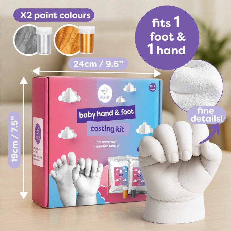 chuckle Baby Handprint Footprint Casting Kit, 3D Molding Gift Set, Memories, Keepsakes, Hand or Foot for Kids or Newborn, Baby Shower Presents - Image 5