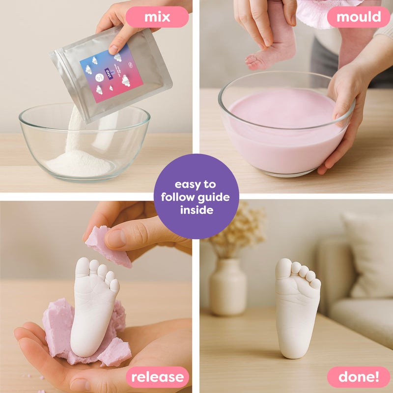 chuckle Baby Handprint Footprint Casting Kit, 3D Molding Gift Set, Memories, Keepsakes, Hand or Foot for Kids or Newborn, Baby Shower Presents - Image 3