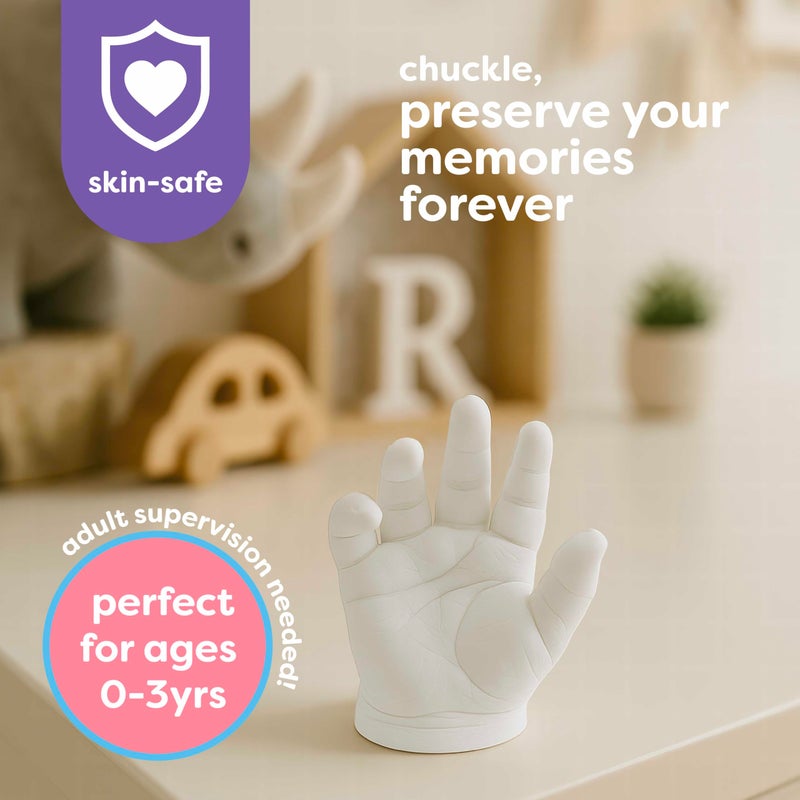 chuckle Baby Handprint Footprint Casting Kit, 3D Molding Gift Set, Memories, Keepsakes, Hand or Foot for Kids or Newborn, Baby Shower Presents - Image 2