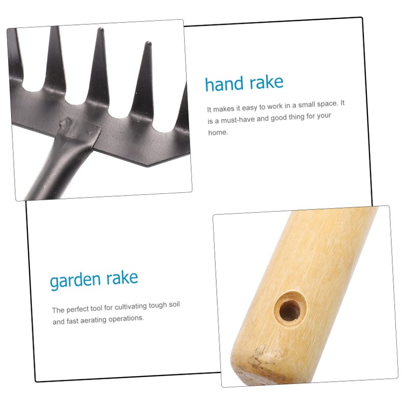 Mini Gardening Rake Hand Tool with Non Slip Handle for Soil Loosening in Tight Spaces - Image 3
