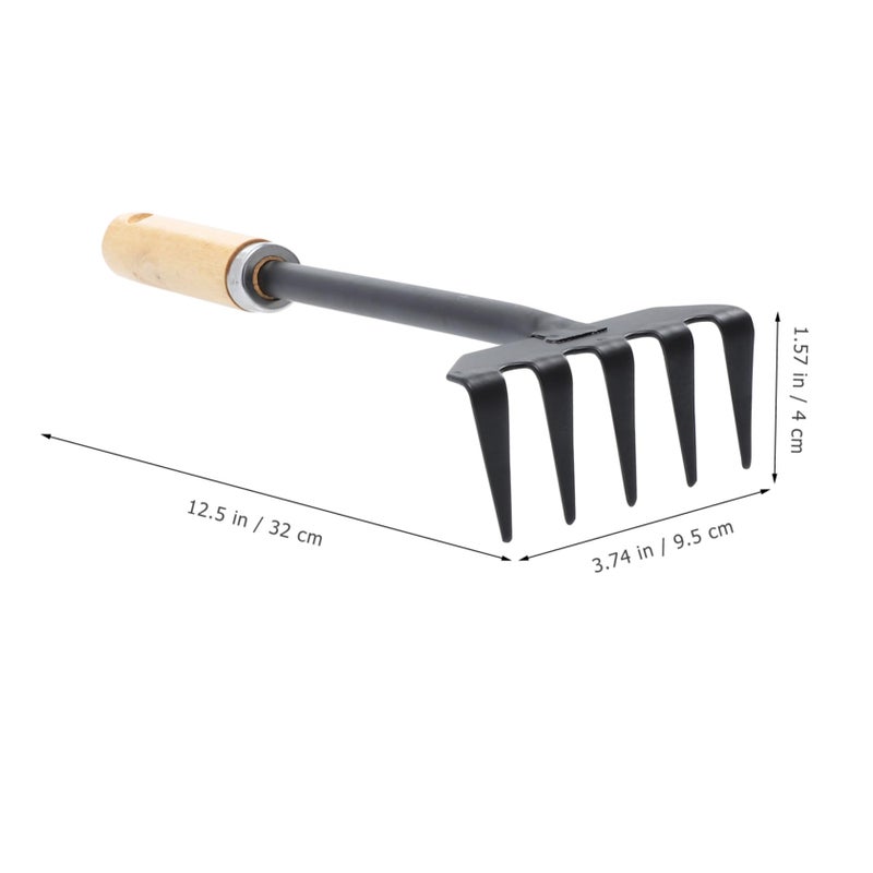 Mini Gardening Rake Hand Tool with Non Slip Handle for Soil Loosening in Tight Spaces - Image 4