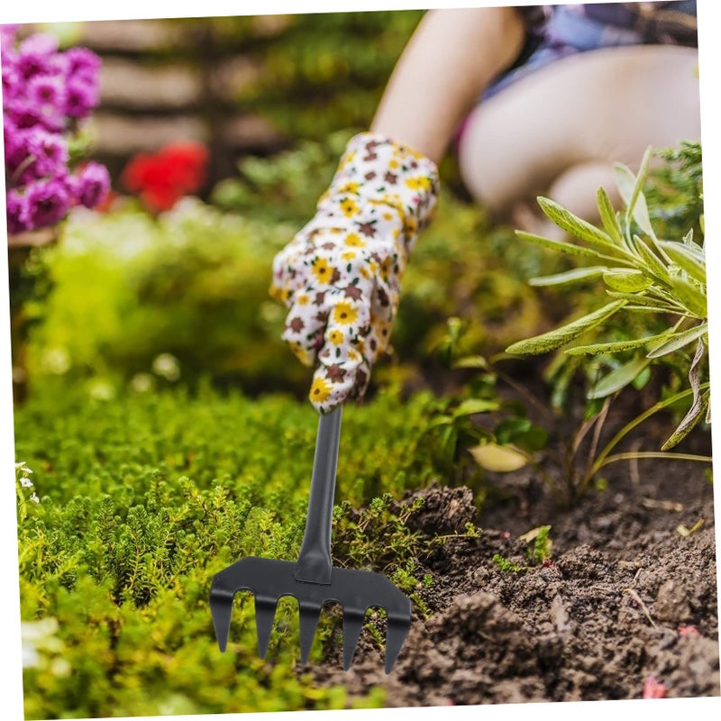 Mini Gardening Rake Hand Tool with Non Slip Handle for Soil Loosening in Tight Spaces - Image 5