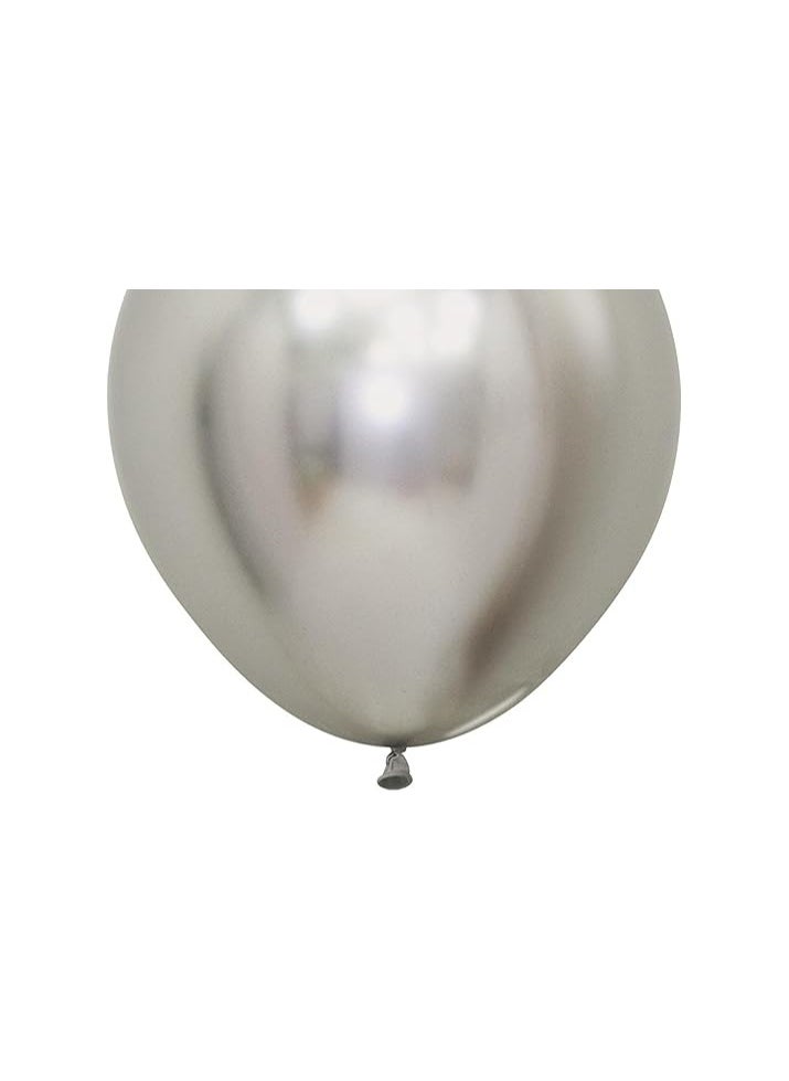 سيمبرتكس بالونات فضية 6 قطع / حقيبة فاخرة لاتكس معدني فضي اللون مثالي لأعياد الميلاد وحفلات الزفاف وحفلات استقبال المولود الجديد والاحتفالات سهلة التضخيم طويلة الأمد صديقة للبيئة الحفلة DÃ©cor - Image 3