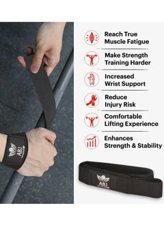 ABJ Padded Cotton Lifting Straps 23” Wrist Straps with 4mm Soft Neoprene Cushioned Wrist for Weightlifting, Bodybuilding, Powerlifting, Strength Training and Deadlifts – Gym straps for Men and Women  - Image 5