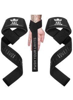 ABJ Padded Cotton Lifting Straps 23” Wrist Straps with 4mm Soft Neoprene Cushioned Wrist for Weightlifting, Bodybuilding, Powerlifting, Strength Training and Deadlifts – Gym straps for Men and Women  - Image 2
