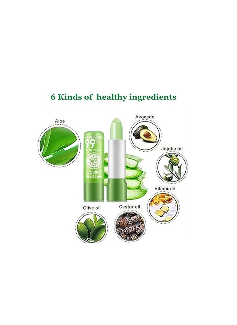 Kiss Beauty Aloe Vera Lipstick, Long Lasting Lip Balm Lips Moisturizer Magic Temperature Color Changing Lip Gloss  - Image 4