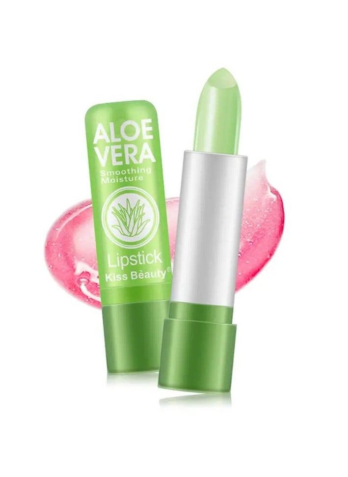 Kiss Beauty Aloe Vera Lipstick, Long Lasting Lip Balm Lips Moisturizer Magic Temperature Color Changing Lip Gloss  - Image 2