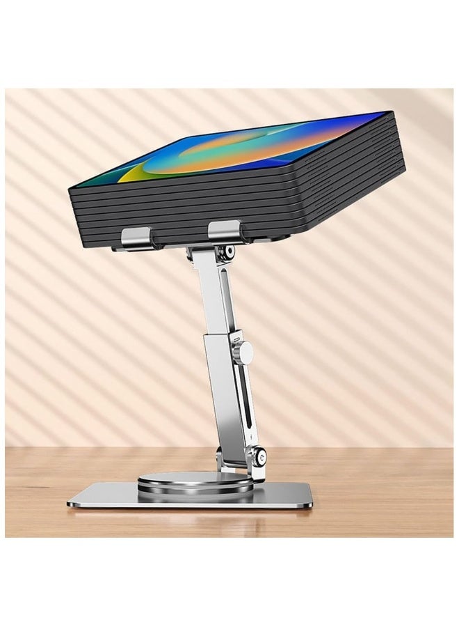 360 Rotating Laptop Stand for Desk, Standing Desk Flatbed Converter, Telescopic Adjustable Height Laptop Mount, Stable Metal Holder - Image 5