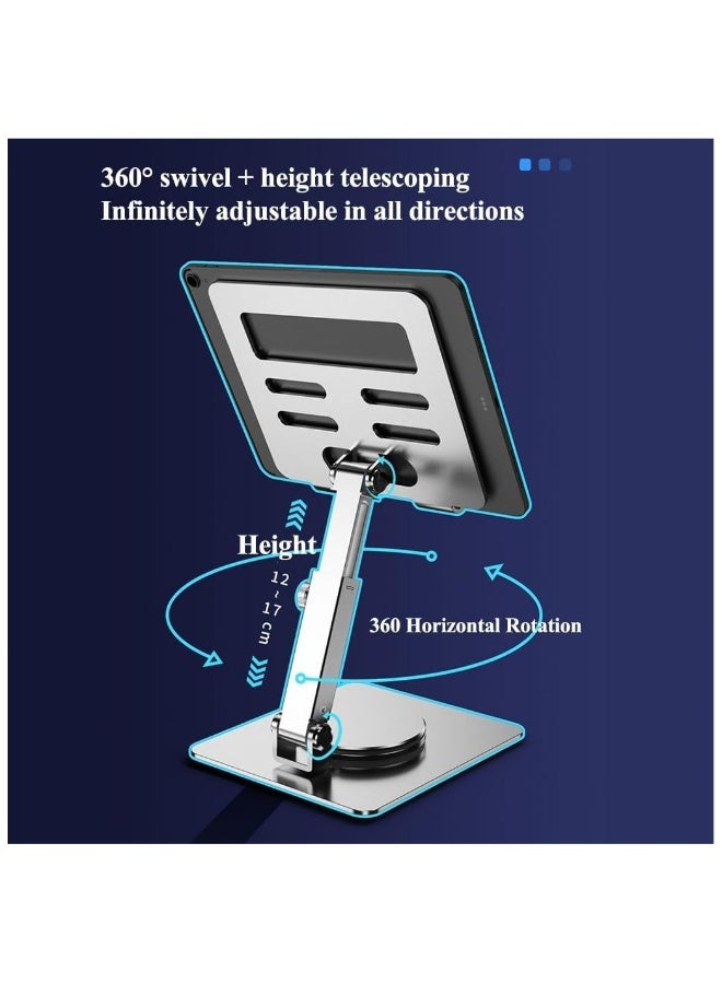 360 Rotating Laptop Stand for Desk, Standing Desk Flatbed Converter, Telescopic Adjustable Height Laptop Mount, Stable Metal Holder - Image 2