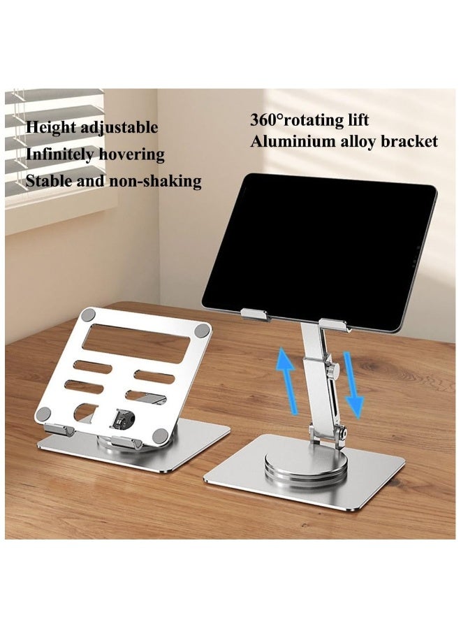360 Rotating Laptop Stand for Desk, Standing Desk Flatbed Converter, Telescopic Adjustable Height Laptop Mount, Stable Metal Holder - Image 3