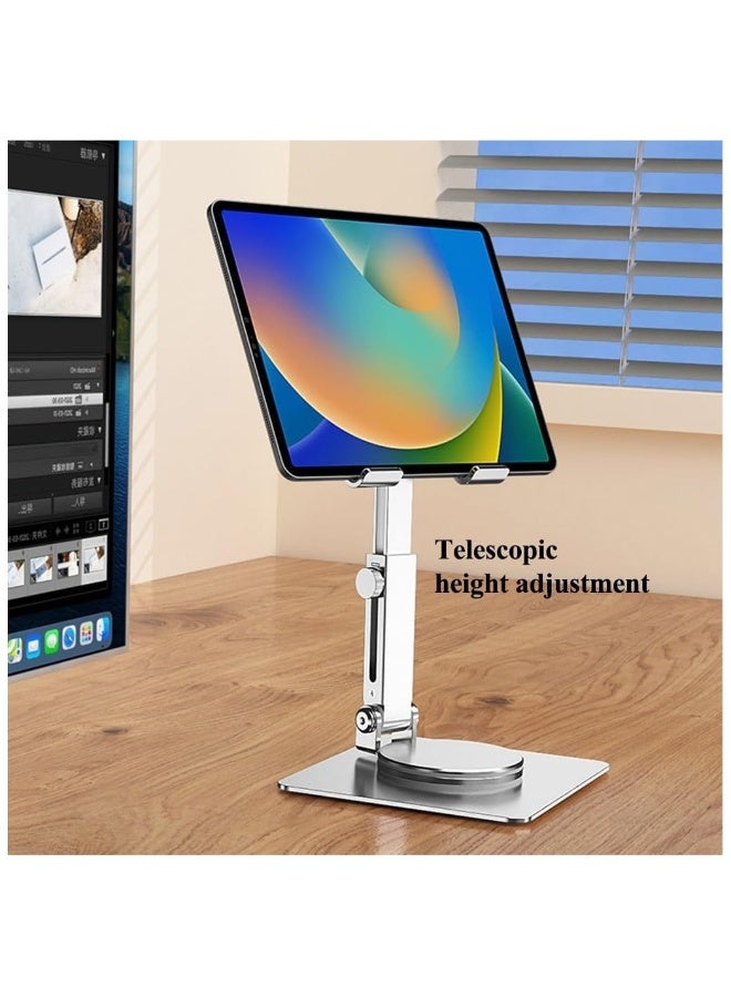 360 Rotating Laptop Stand for Desk, Standing Desk Flatbed Converter, Telescopic Adjustable Height Laptop Mount, Stable Metal Holder - Image 4
