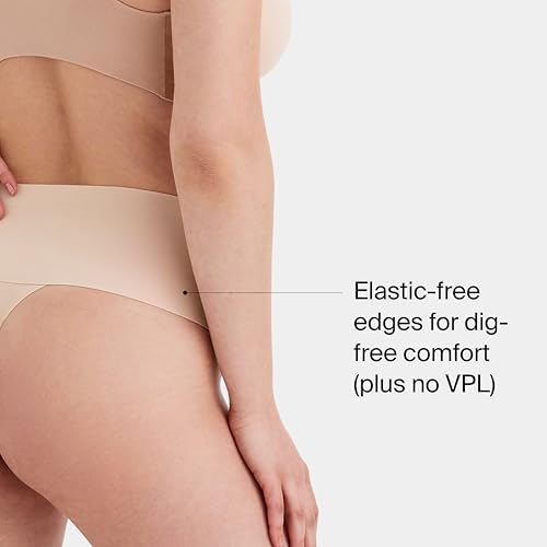 SPANX SPANXsupersmooth Undie-tectable Thong - Comfortable Core Control - Invisible Shapewear Thong - Women's No Show Thong Underwear - Soft Nude - Large - Image 3