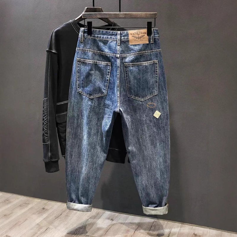 Unisex Classic Denim Jeans Loose Fit Daily Outdoor Wear - Image 2