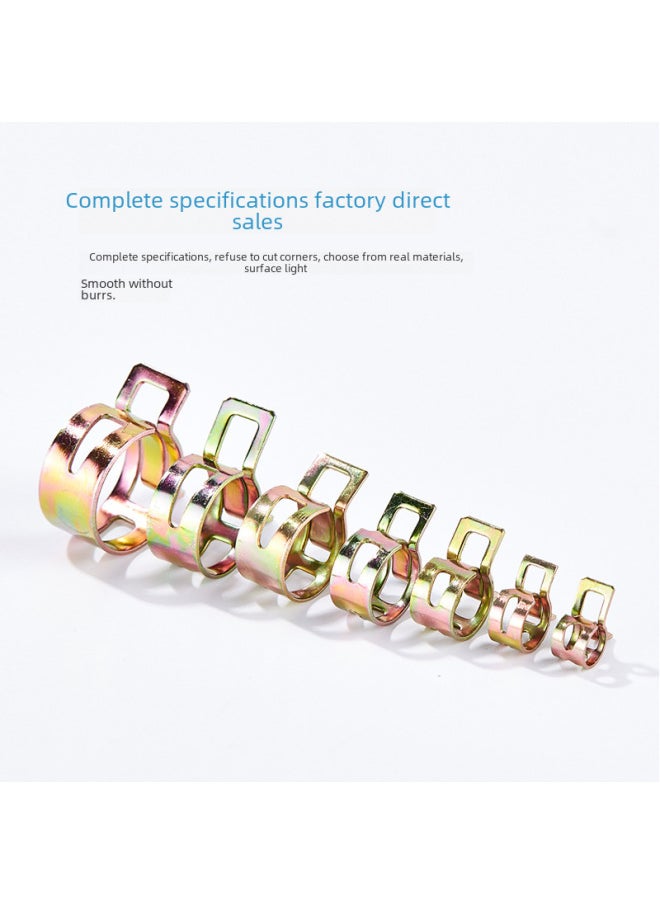 Generic - Hongxu Japanese Elastic Clamp Automobile Drain Pipe Spring Buckle Hand Kneading Hose Fixed Hoop Manganese Steel Throat Hoop-Specifications And Models:Color Zinc Inner Diameter M7 - Image 1
