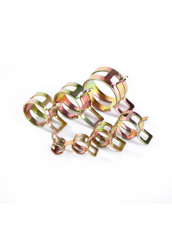Generic - Hongxu Japanese Elastic Clamp Automobile Drain Pipe Spring Buckle Hand Kneading Hose Fixed Hoop Manganese Steel Throat Hoop-Specifications And Models:Color Zinc Inner Diameter M7 - Image 1