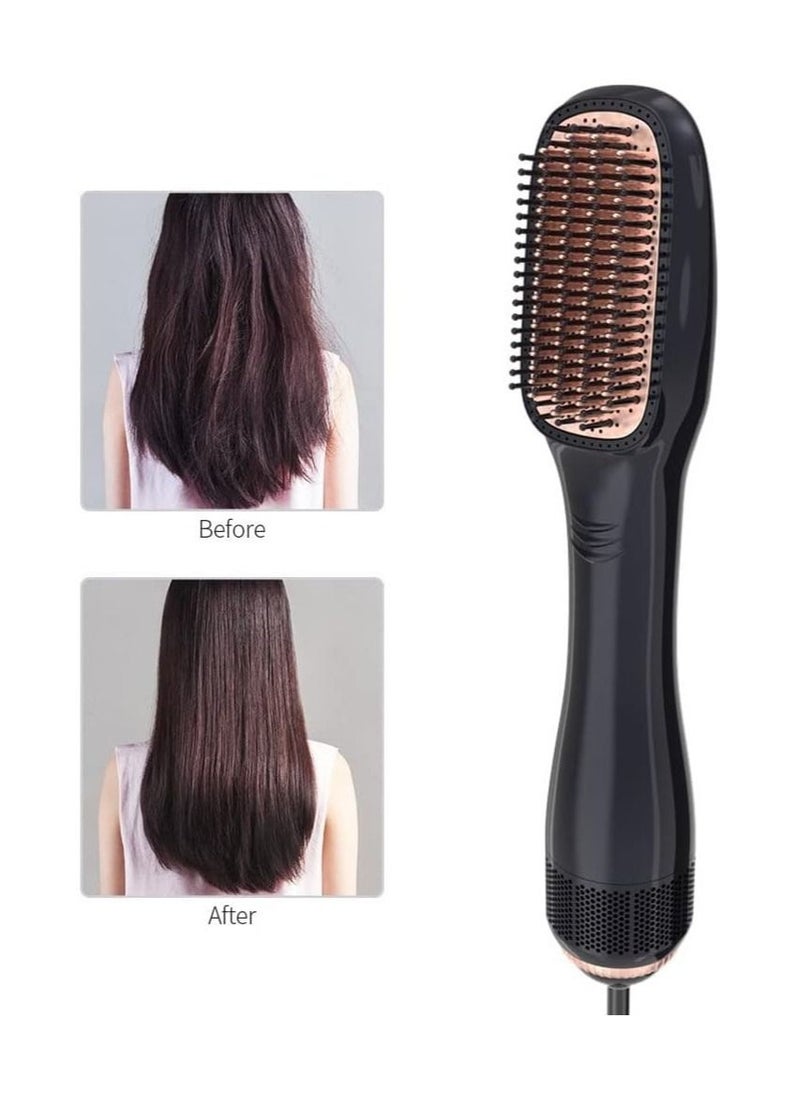 Generic - 3 in 1 Hair Dryer Brush & Straightener Brush, Professional 1200W Powerful Ceramic Tourmaline Ionic Hot Air Brush, 3 Heat/2 Speed Settings One-Step Hair Dryer and Styler for All Hair Types - Image 1