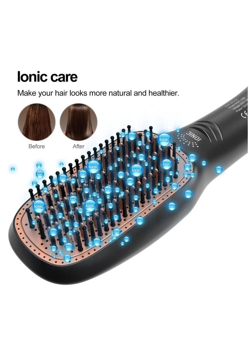 Generic - 3 in 1 Hair Dryer Brush & Straightener Brush, Professional 1200W Powerful Ceramic Tourmaline Ionic Hot Air Brush, 3 Heat/2 Speed Settings One-Step Hair Dryer and Styler for All Hair Types - Image 1