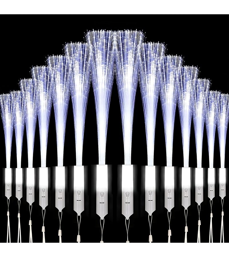 12 قطعة من عصا الإضاءة LED البيضاء مع حبل معلق، modes 3. فيضاً للوميض لحفلات الزفاف وأعياد الميلاد والمناسبات. - Image 1