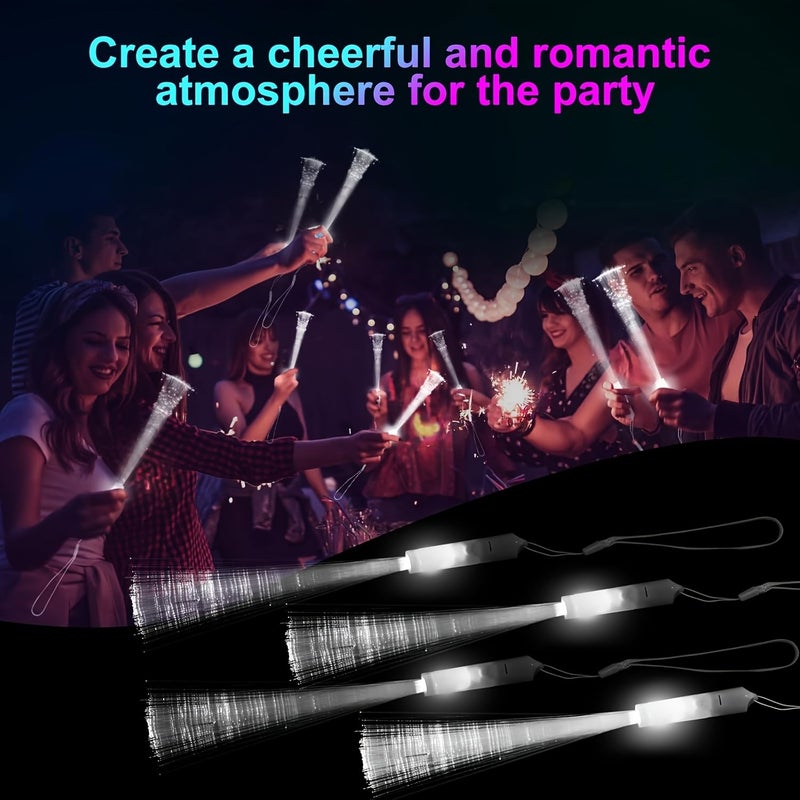 12 قطعة من عصا الإضاءة LED البيضاء مع حبل معلق، modes 3. فيضاً للوميض لحفلات الزفاف وأعياد الميلاد والمناسبات. - Image 2
