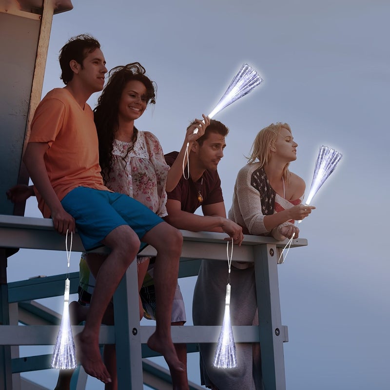 12 قطعة من عصا الإضاءة LED البيضاء مع حبل معلق، modes 3. فيضاً للوميض لحفلات الزفاف وأعياد الميلاد والمناسبات. - Image 5
