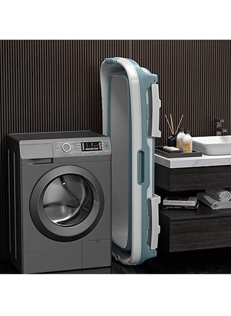 DubaiGallery Portable Bathtub For Adults, Foldable Children Tub Household Bath Basin, Constant Temperature with Cover Blue - Image 4