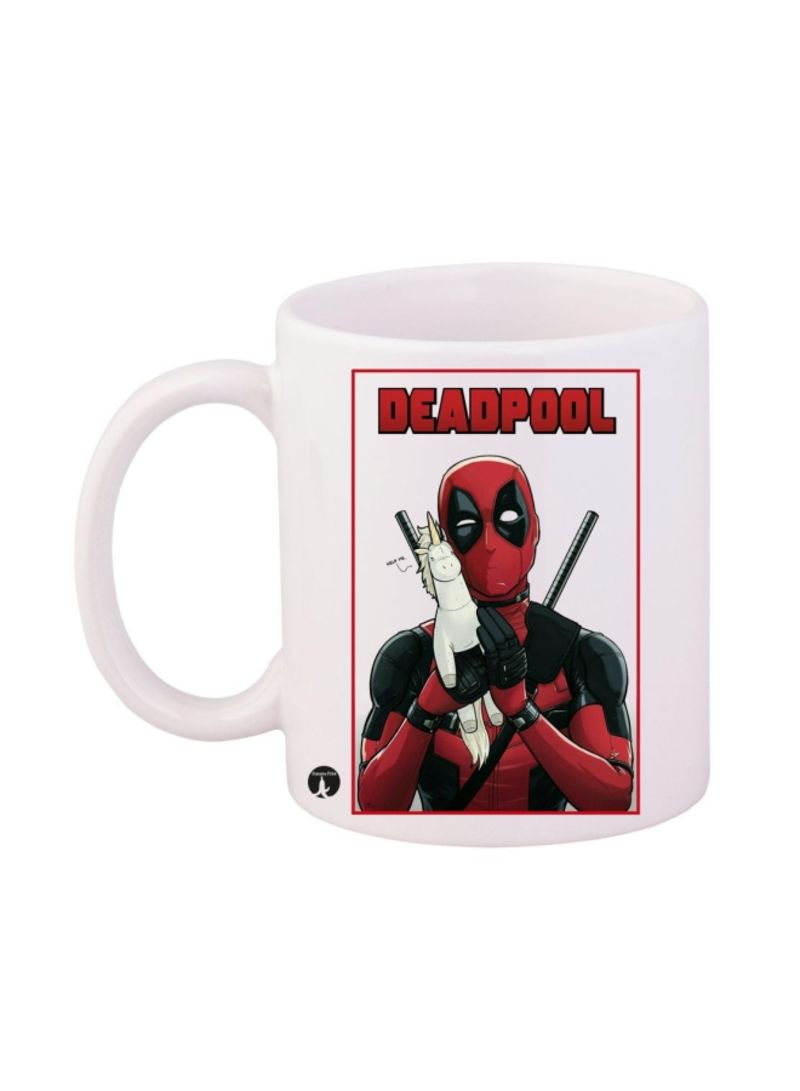 RKN Deadpool Printed Coffee Mug White/Red/Black 12ounce