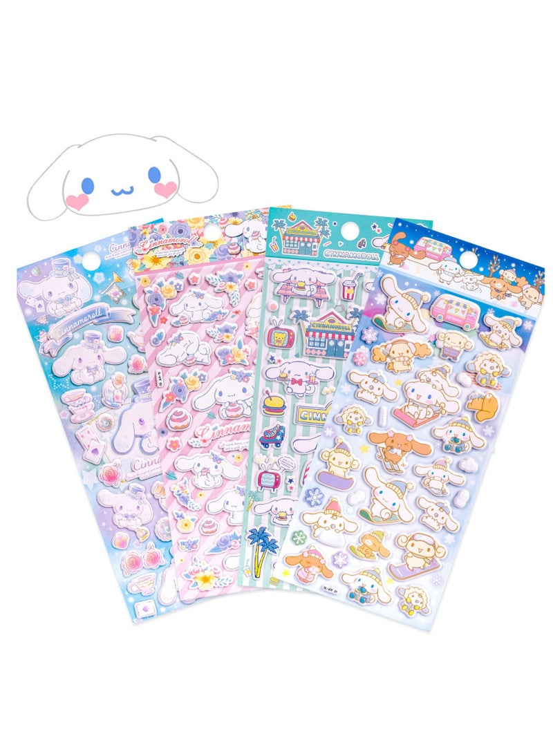 KASTWAVE 4 Sheets Kawaii Puffy Stickers, 3D Cute Anime Puffy Stickers for Kids, Waterproof Reusable Puffy Sticker Kit for Toddlers Boys Girls Teens - Image 1