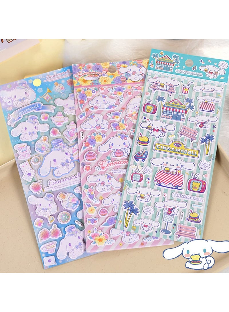 KASTWAVE 4 Sheets Kawaii Puffy Stickers, 3D Cute Anime Puffy Stickers for Kids, Waterproof Reusable Puffy Sticker Kit for Toddlers Boys Girls Teens - Image 2