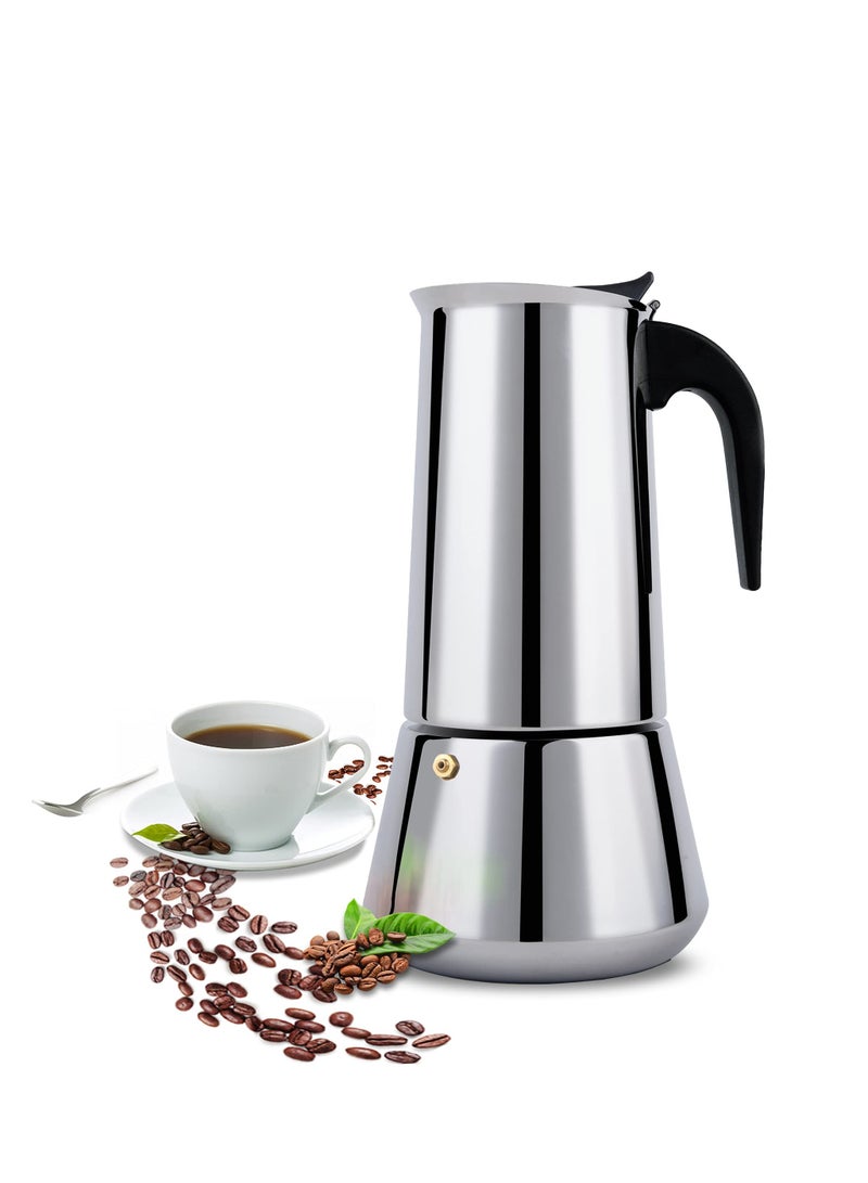 SOLARAE Stovetop Espresso Maker, 12cup Coffee Maker Moka Pot, Stainless Steel Classic Espresso Moka Pot, for Induction Stoves,Gas Stove(600ml) - Image 1